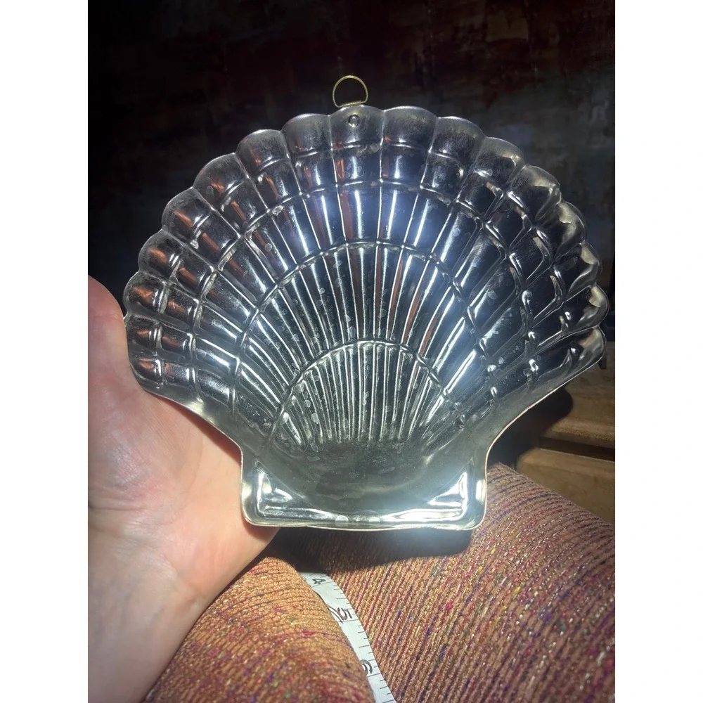 Vintage Copper Scallop Seashell Wall Hanging Cake Gelatin Mold Nautical Decor 8